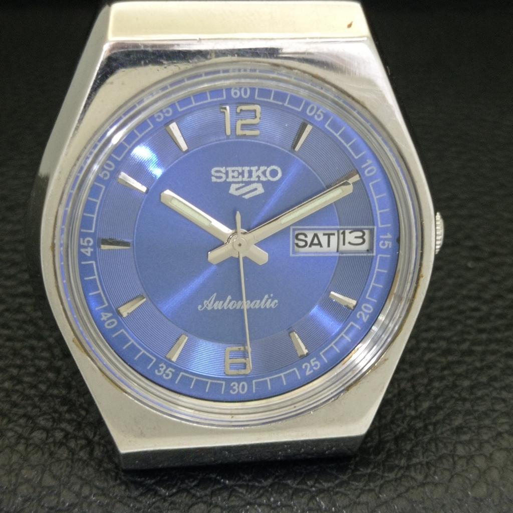 AUTOMATIC 6309A VINTAGE SEIKO 5 JAPAN MENS BLUE COLOR DIAL WATCH a701432-5 R206b-a701432