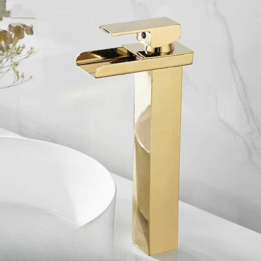 Bathroom Basin Faucet Waterfall Bathroom Mixer Tap Stainless Steel Sink Faucet Single Handle Deck Mounted Toilet Countertop Tap