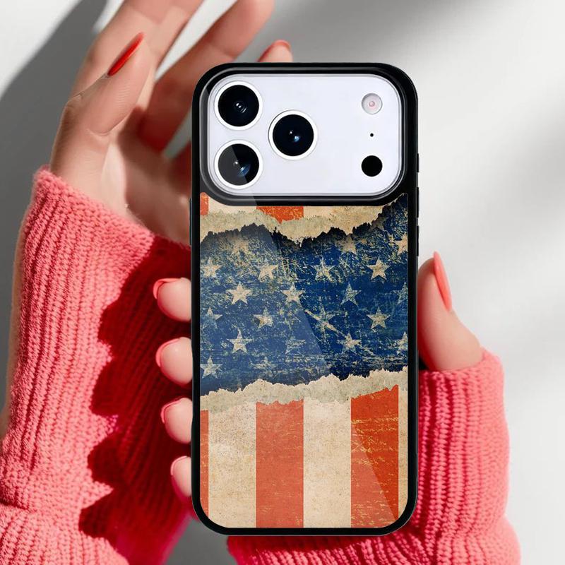 Flag American USA Flag Phone Case for iPhone 17 16 15 14 13 Pro Max Back Cover for 12 11 Pro Coque
