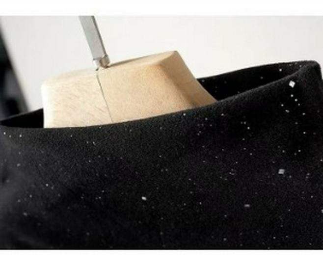 Velvet Sequin Women's Semi-High Neck Slimming Winter Base Layer T-Shirt - Plus Size Available