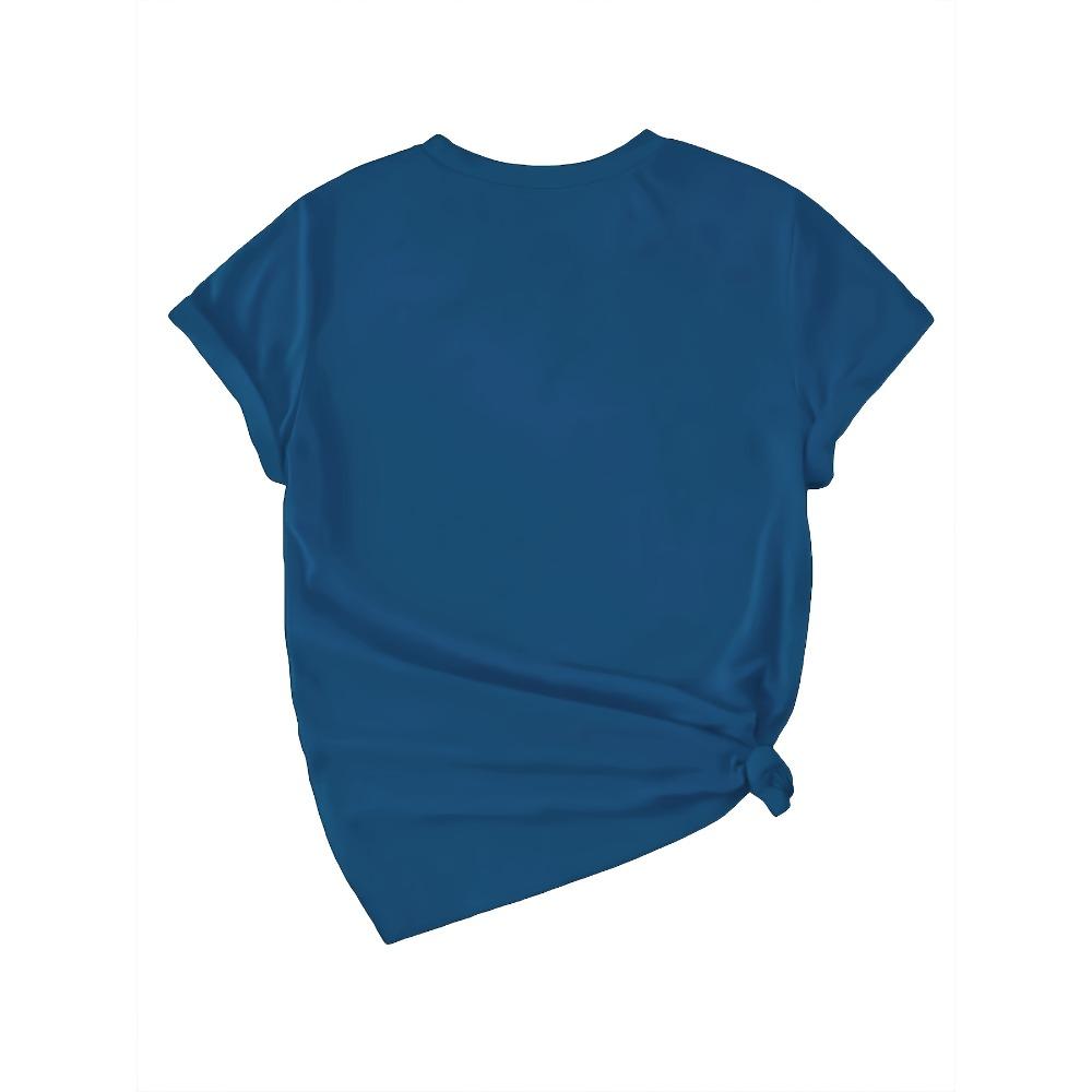 V-neck Printed T-shirt Cute Paw Print and Love Embellishment Casual Fashion Design, New In Summer