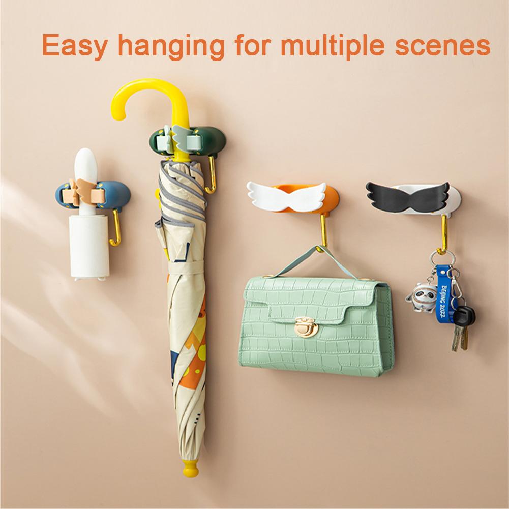 Mop Holder Strong Wall-mounted Punch-free Storage Holder With Hook Mop Clip Creative Durable Bathroom Accessories