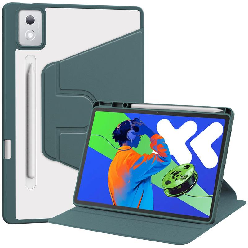 

Защитный чехол для Lenovo Idea Tab Pro 12,7 , вращающаяся на 360 градусов защитная подставка, умная прозрачная задняя панель с функцией автоматического пробуждения/сна Lenovo Idea Tab Pro темно-зеленого
