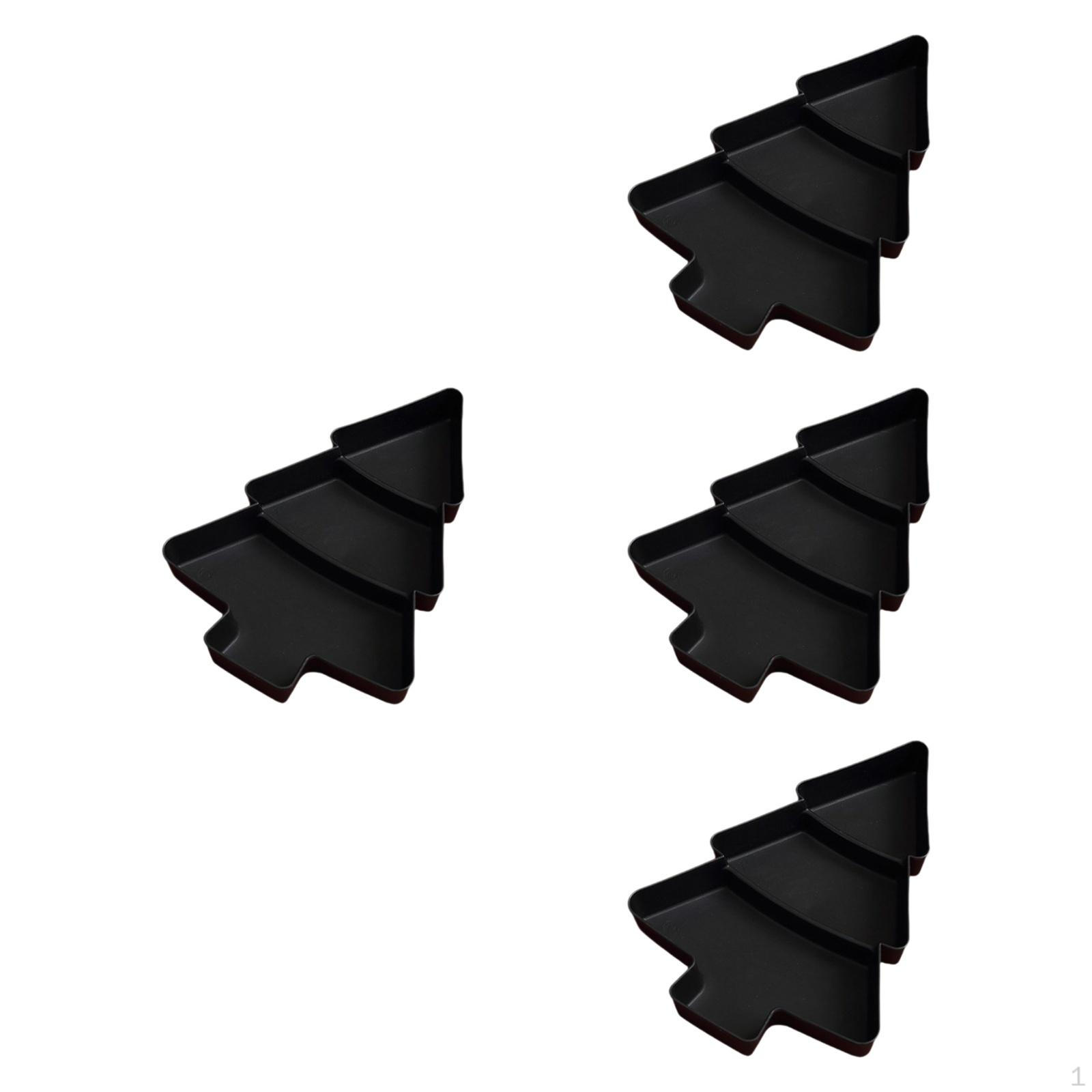 

4 предмета Разделенные сервировочные подносы Орехи Рождественский декор 3 отделения Пляжные закуски чёрный