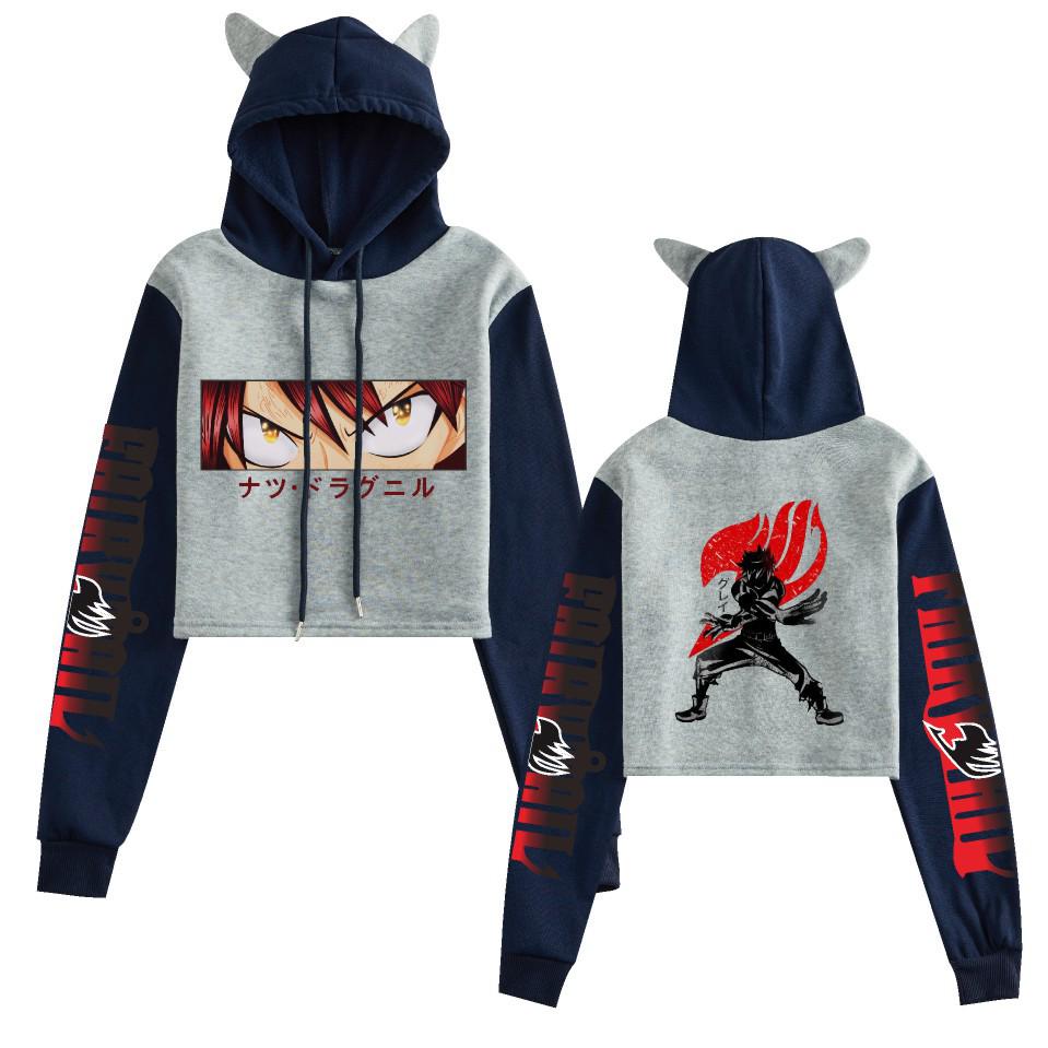Fairy Tail Character Color Block Hooded Sweatshirt for Women