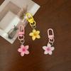 Transparent Floral Keychain Cute Aesthetic Multi-Purpose Key Holder Bag Earphone Case Charm Accessories for Women Girls