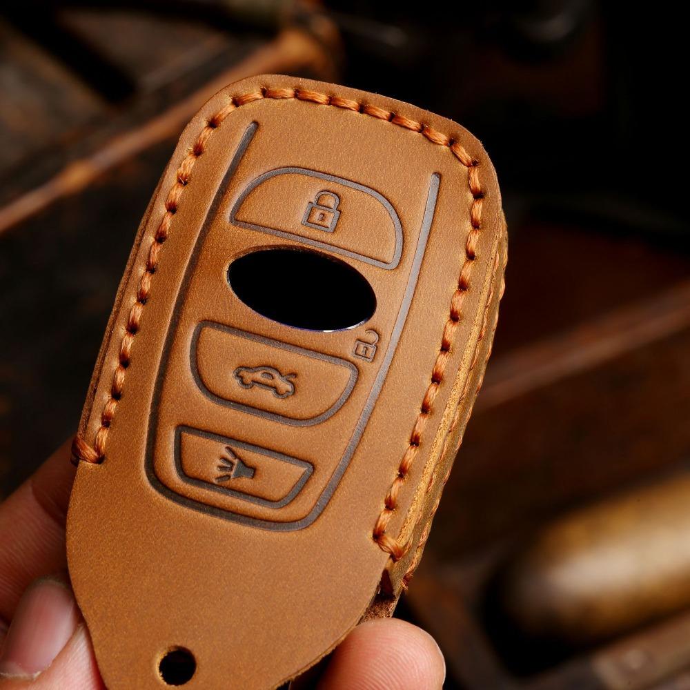 Leather Key Case Cover for Subaru Forester Outback Legacy Car Keys Holder Protector