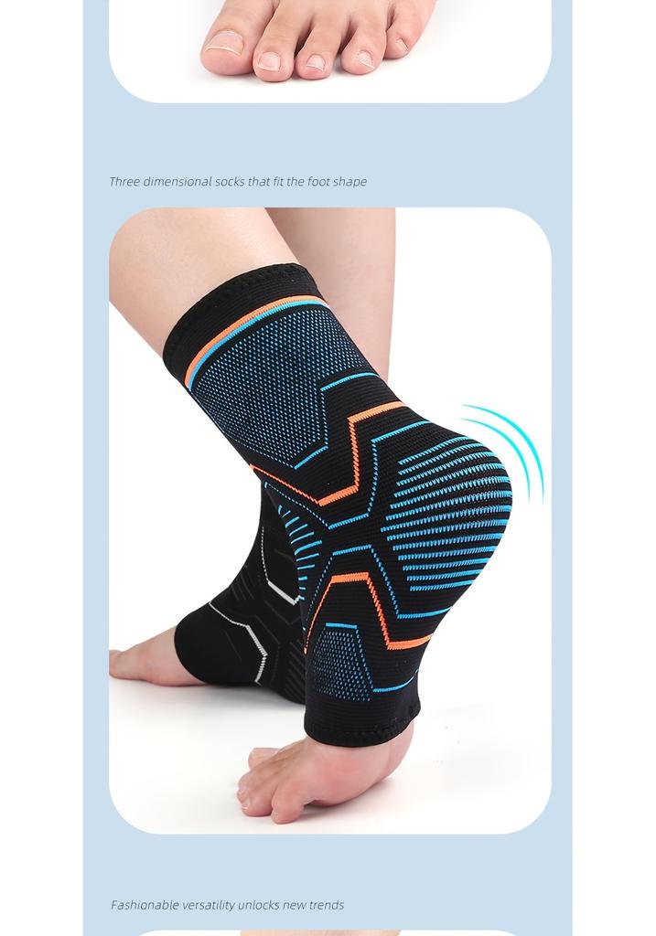 1Pc 3D Knit Elastic Jersey Fabric Ankle Support Compression Sleeve for Outdoor Mountaineering Fitness Sports Stabilization