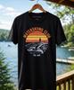 Summer Casual Fashion - Retro Nostalgic Waterboard Style Sunset Theme 1970s Model Waterboarding Pattern T Shirt