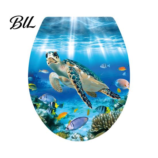 Decorative Stickers for Bathroom Sea World Toilet Lid Stickers, Waterproof Wall Sticker, Easy Long Lasting Peel & Stick Decal Restroom Decor Moisture