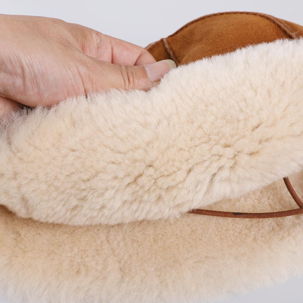 Unisex Genuine Sheepskin Leather Shearling Wool Bucket Hat Winter Fur Cap Hand Stitched For Cold Weather