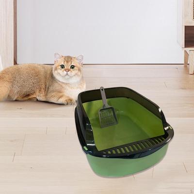 Cat Litter Box Pet Toilet Sand Container Tray Large Capacity Sifting Pan Semi Enclosed