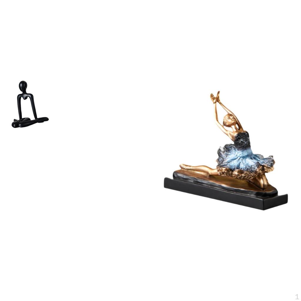Abstract Ballet Dancer Sculpture Decorative Figurine Simple Tabletop Ornament Statue for Cabinet