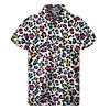 Camisa de Manga Corta con Botones y Estampado de Leopardo de Moda, Esencial de Moda Casual