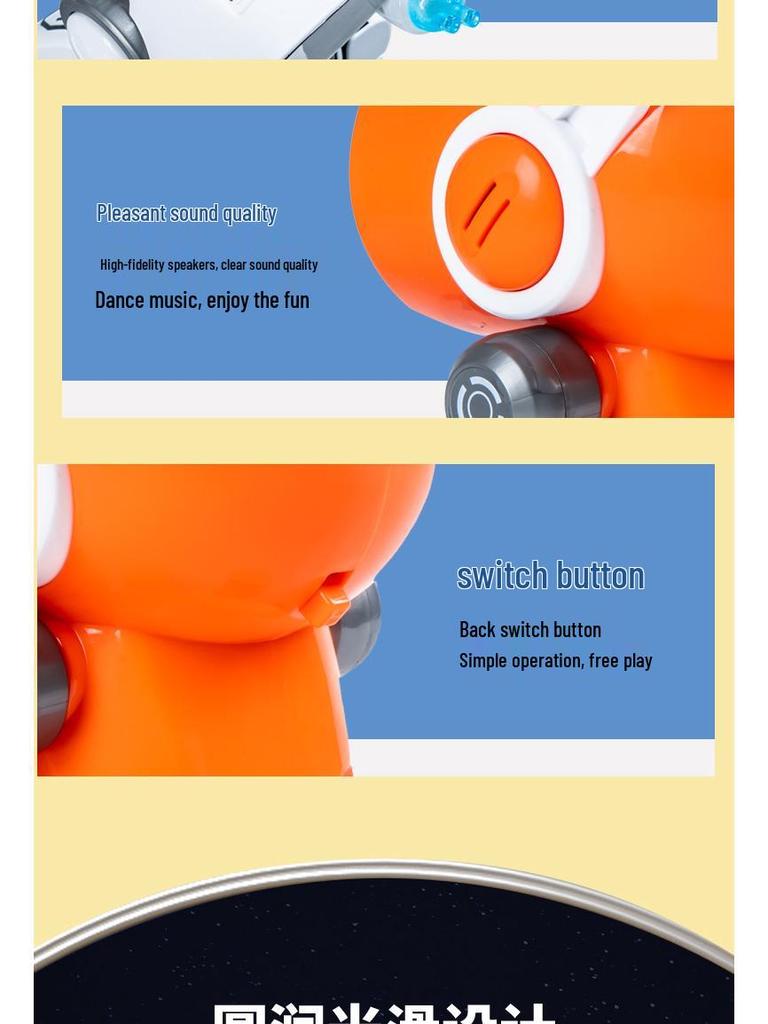 Dancing and Singing LED Six-Claw Robot Toy with Sound Effects