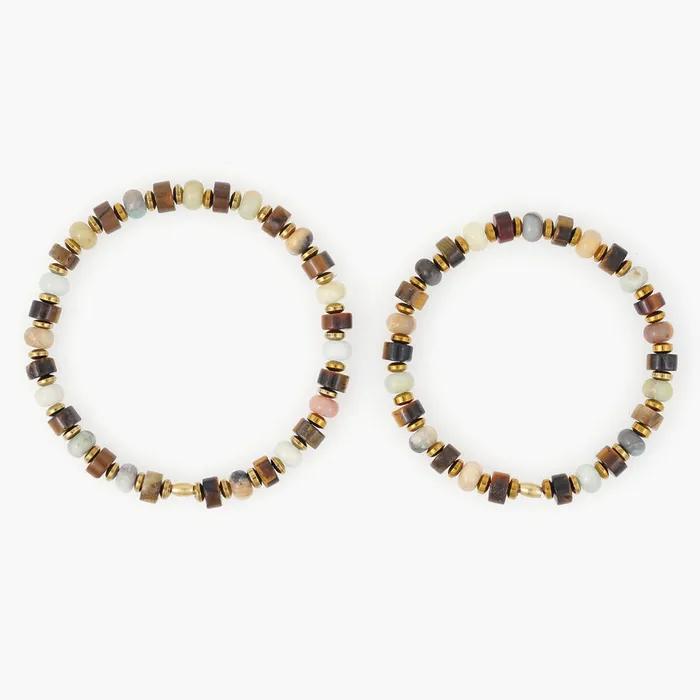 6mm Amazonite Tiger Eye Mix Gemstone Bracelet (C2403AC1191_YL)