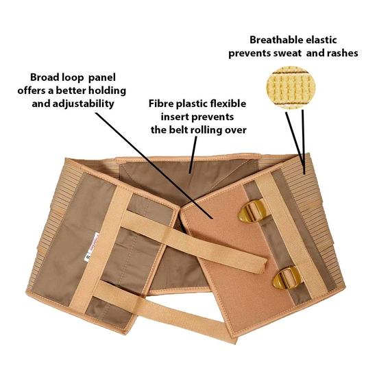 Wonder Care abdominal belt women maternity belt after normal delivery pregnancy belt c section cotton belly support belt women Beige Color (M Size)