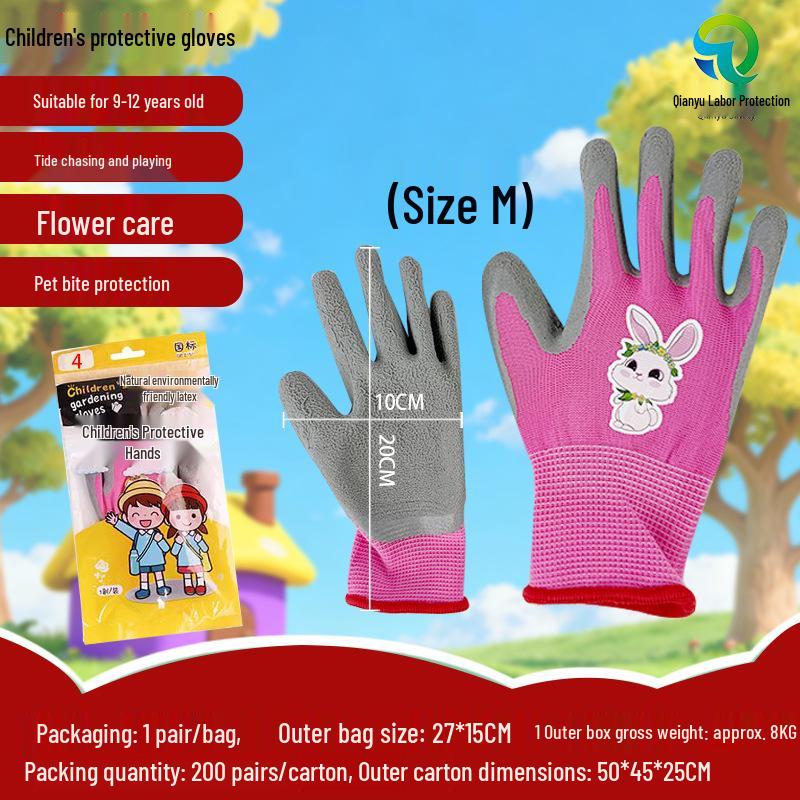 Children's Non-Slip Anti-Puncture & Scratch-Resistant Gloves for Tide-Pooling, Sand Digging, Gardening, and Outdoor Protection