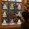 Glue-free Window Film 9Pcs Macaron Christmas Tree Static Clings, Snowflake Gift Clings Glass Stickers, Reusable Decals for Shop Home Holiday