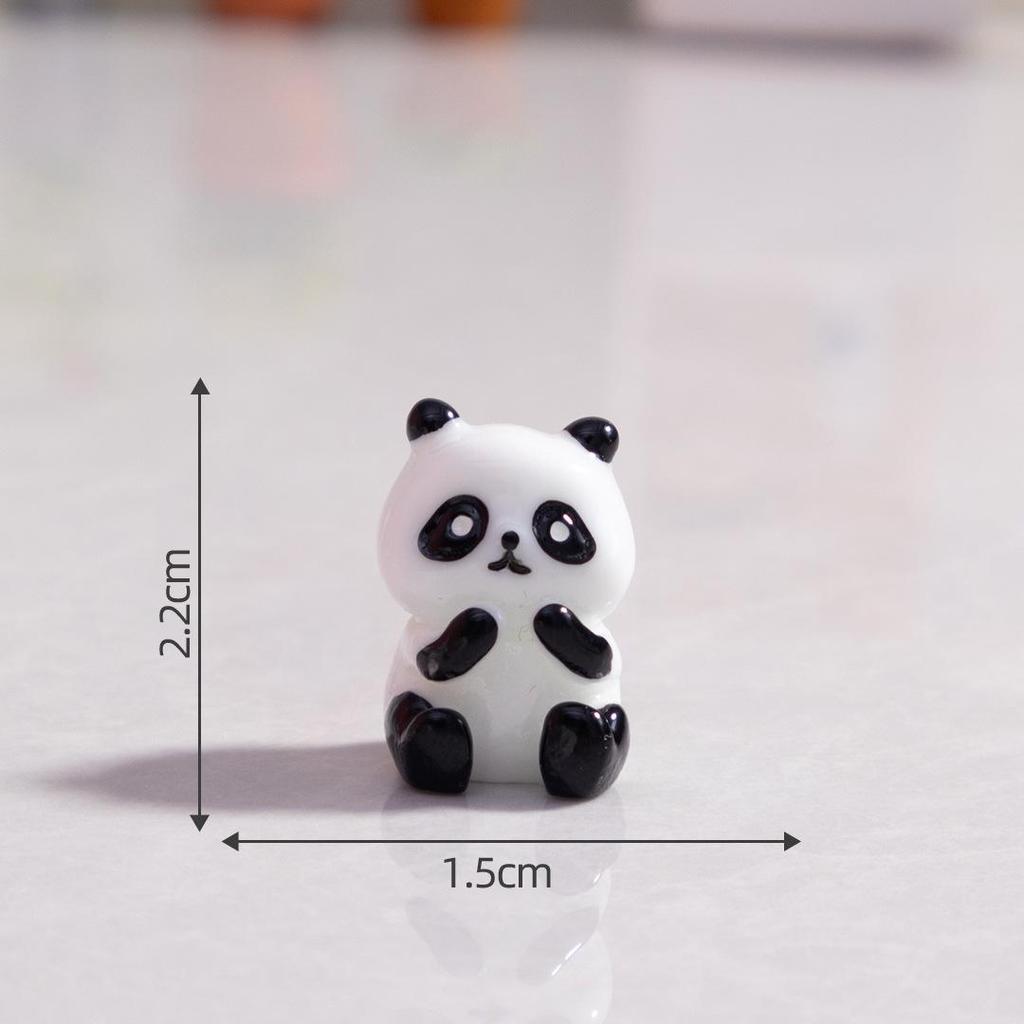 Luminous Panda Resin Ornament: Cute Micro Landscape Decor for Car Dashboard or Desktop