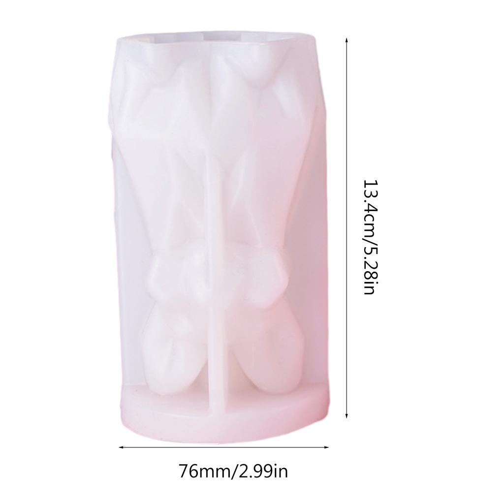 Silikonová řemeslná forma Opakovaně použitelná odlévací epoxidová forma 3D králík Forma na výrobu svíček Silikonová DIY 3D řemesla Pryskyřičné formy