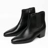 Britische Lederstiefel für Herren Mode Chelsea Boots 6 cm Hoher Knöchel-Stiefel Business-Stiefel Herren High-Top-Stiefel