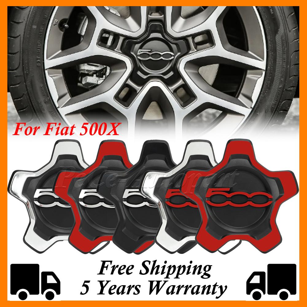 735626311 For 16 Inch Hubcap Cupping For Fiat 500x 735626312 Wheels Centre Hub Caps Set Dust Cover Wheel Hub Silver/Black/Red
