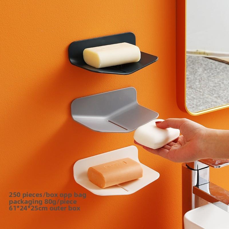 V Shape Soap Dispenser Wall Mount With Drip Tray For Bathroom Storage And Convenience