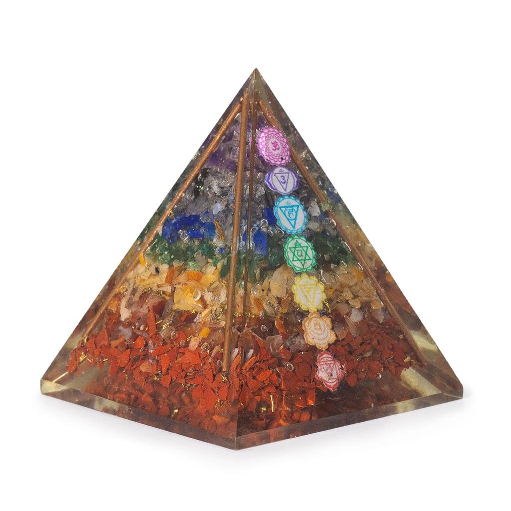 Mit Orgonit-Pyramiden 7x6cm – Kupferstäben – 7 Chakra-Chips