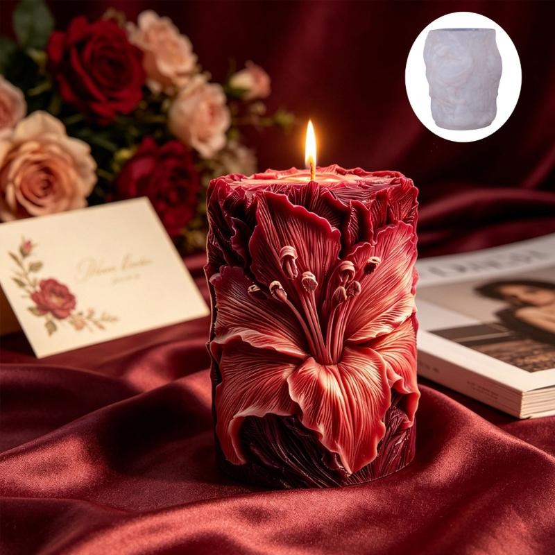 Beautiful Floral Silicone Mould For Crafting Scented Candle Ideal For Gift And Home Decoration