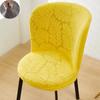 Jacquard Dining Chair Cover Arc Shape Chair Slipcover Stretch Seat Cover Chair Covers for Hotel Banquet Kitchen Bedroom Wedding