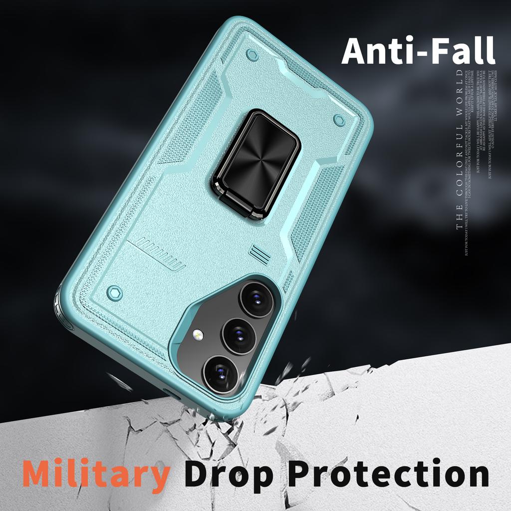 For Samsung Galaxy S24 FE Case Ring Kickstand Anti-Drop PC+TPU Phone Cover