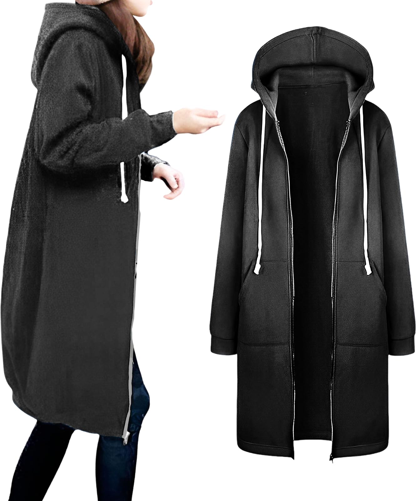 

Длинный Повседневный Длинный Холодный Весенний Взрослый Плюс Расслабленный Уличный Горный Грубый [newNE] Женская Толстовка с капюшоном, на молнии, Верхняя одежда, Длина, Подчеркивающий фигуру, Зимний, чёрный