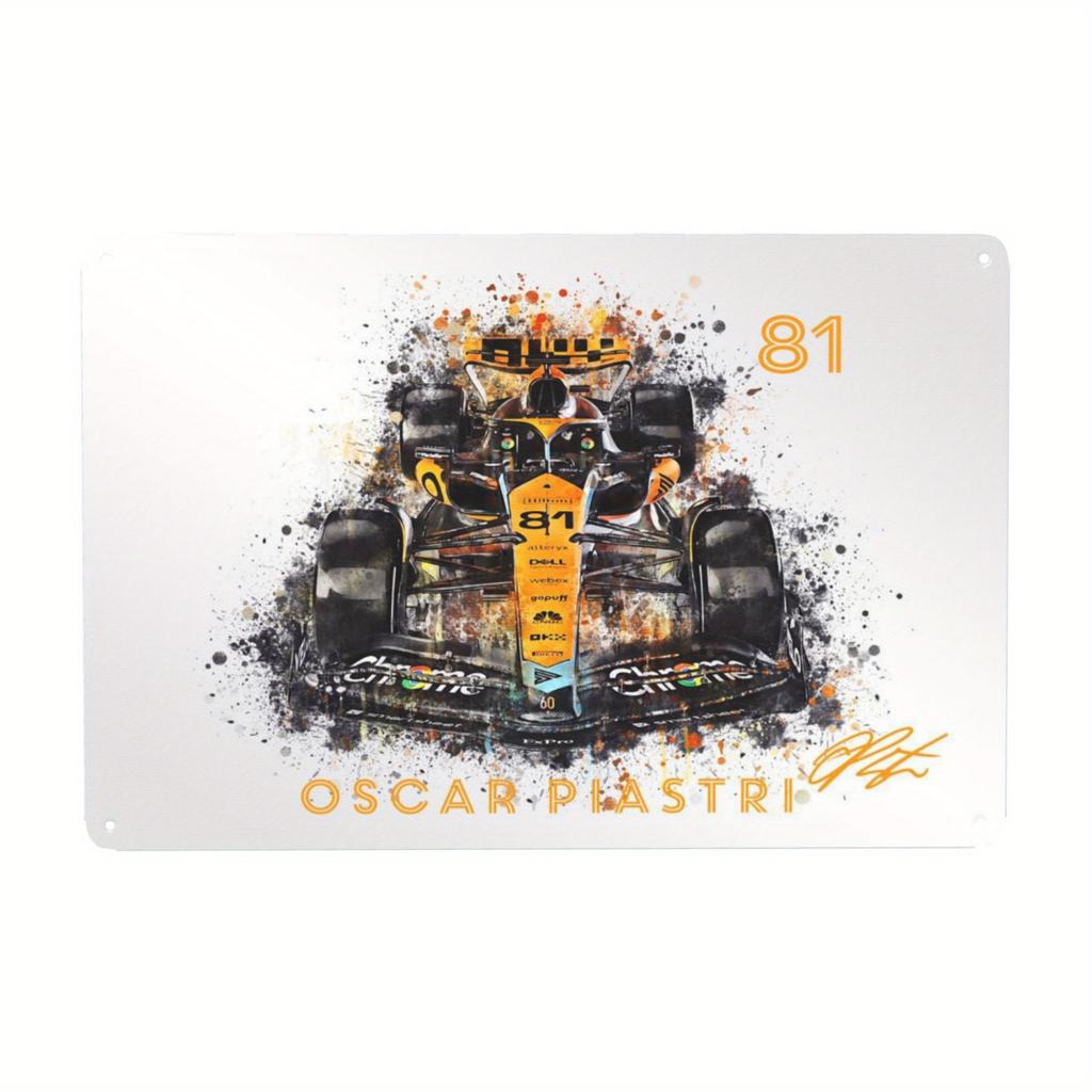 Oscar Piastri 2023 Racing Car Metal Wall Art Retro Tin Sign Handmade Iron Decor for Home Bar Office Vintage Industria