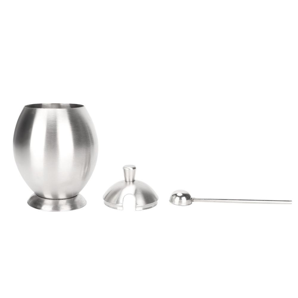 1 Set Egg Shaped Spice Jar Stainless Steel Seasoning Container Condiment Container  Baking