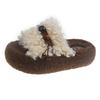 [Uncle Shoes] Lamb Lazy Autumn Fluffy Slippers Women's Outer Wear Cotton Slippers Thick Bottom Curly Hair Retro New One