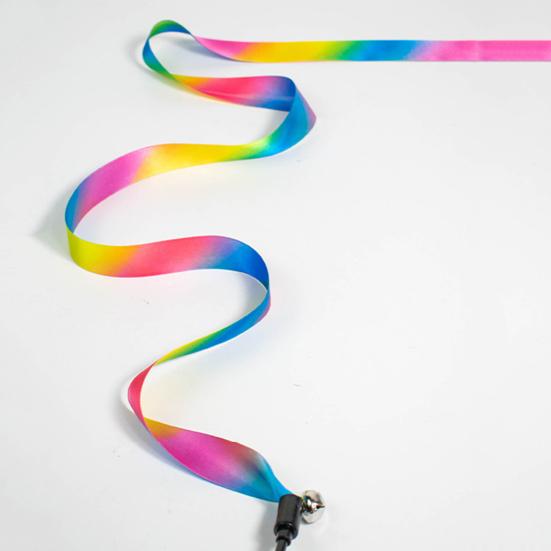 Bell Interactive Colorful Ribbon Cute Cat Toy Funny Rod Teaser Wand Cat Supplies