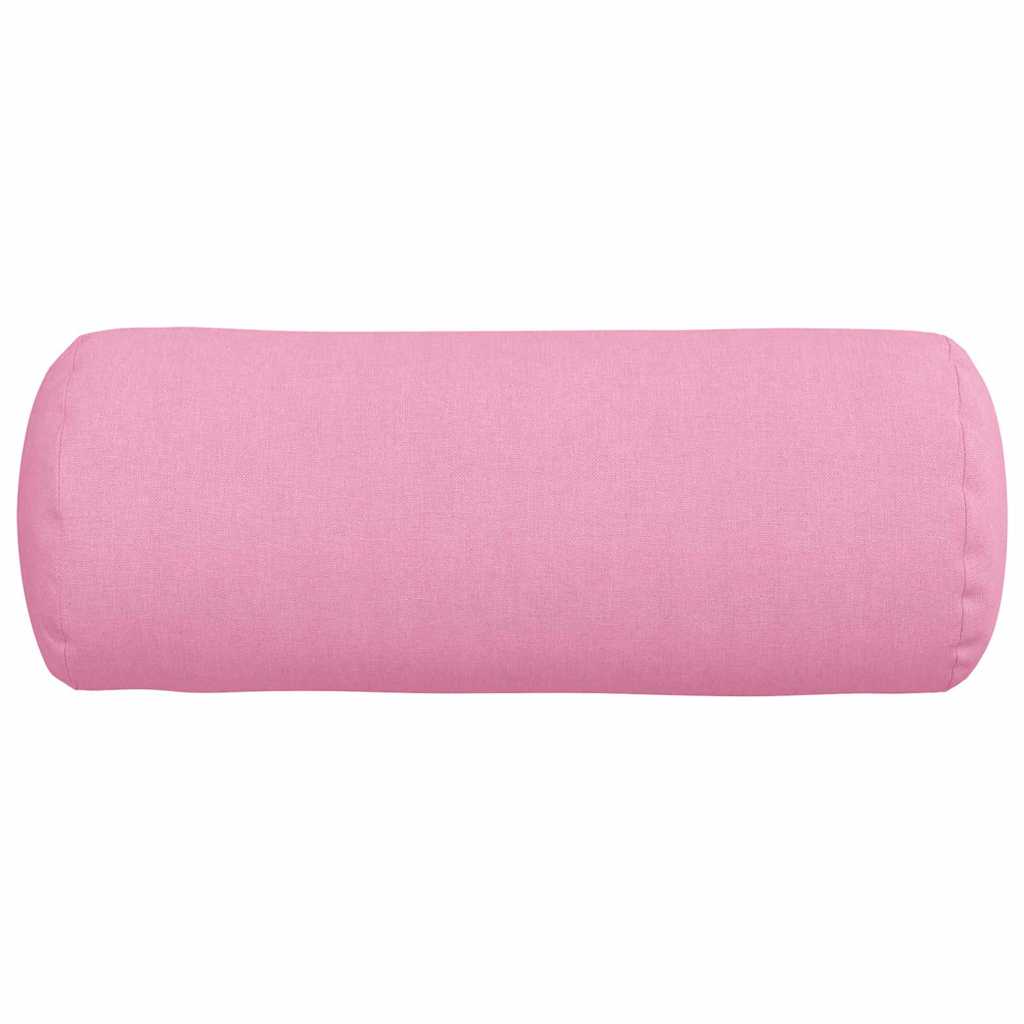 Bolster Cushions (2 pcs) Pink Ø 15 x 40 cm Fabric