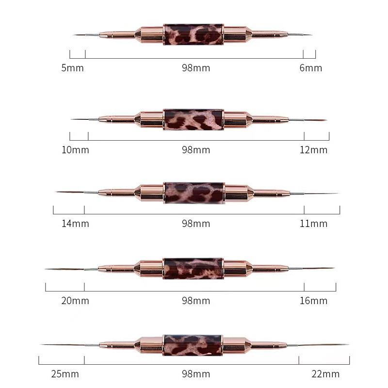 14 Sizes Nail Art Brush Metal Handle Nail Liner Brush Stripe Pattern Painting Brush Acrylic UV Gel Extension Drawing Carving Pen