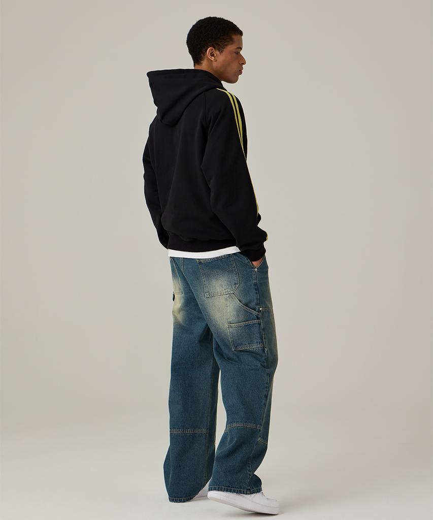 URBANAGE Carpenter Wash Wide Denim Pants_Medium Blue