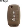 For Kia Stonic Rio 4 Sportage Rio 3 Ceed K4 Cerato Optima Carens Morning Loose Silicone Car Remote Key Case Cover Keychain Fob