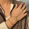 MinaMaMa Bracelet Esclave Acier Inoxydable Forme de Cœur Chaîne Bracelets Doigts Pour Femmes Mode Cœur Doigt Main Chaîne Bijoux