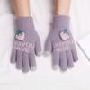 Knit Cartoon Gloves Plush Cold Proof Touchscreen Women Winter Warm Fleece Lined Student Accessory Gloves