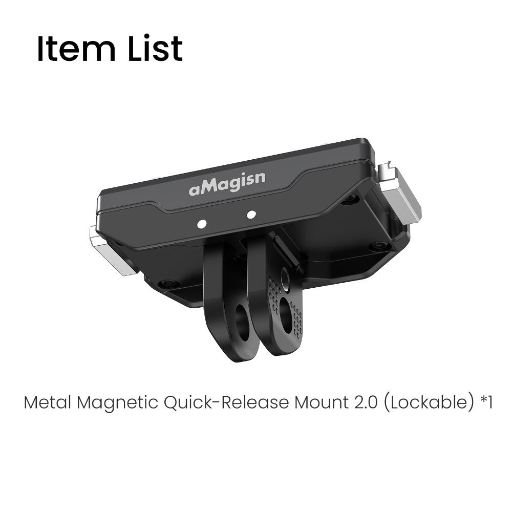 Lockable Magnetic Mount Base Adapter for Insta360 X5/X4 Air/Ace/Ace Pro/Ace Pro 2 Metal