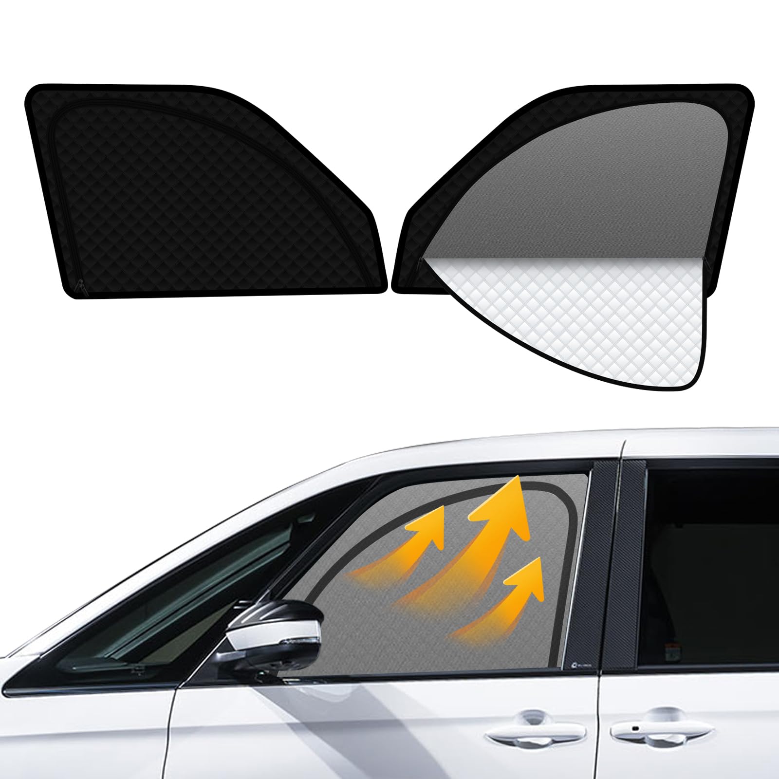 

Integrated Curtain with Magnetic Attachment for Toyota Easy Installation and Side Sunshade for Driver and Passenger Seats 2-in-1 Sunshade/Mesh