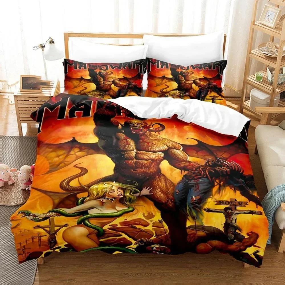 Manowar Hip Hop Band 3D NEW Duvet Cover Pillowcase Bedding Set Adult Boy Girl Bedroom Decoration Children Single Double Large