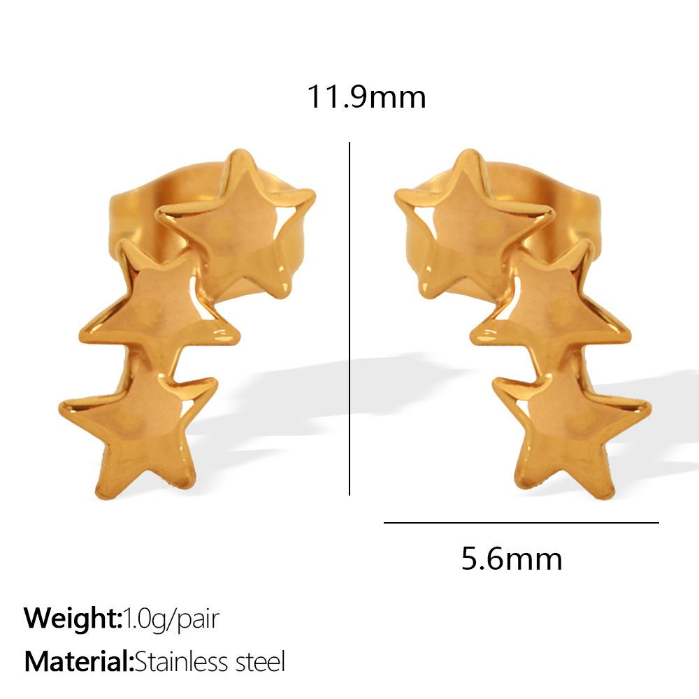 Горячая Распродажа INS Стиль Акупунктура Уха 18K Золото Нержавеющая Сталь Звезда Серьги-Гвоздики Персонализированные Серьги Женские