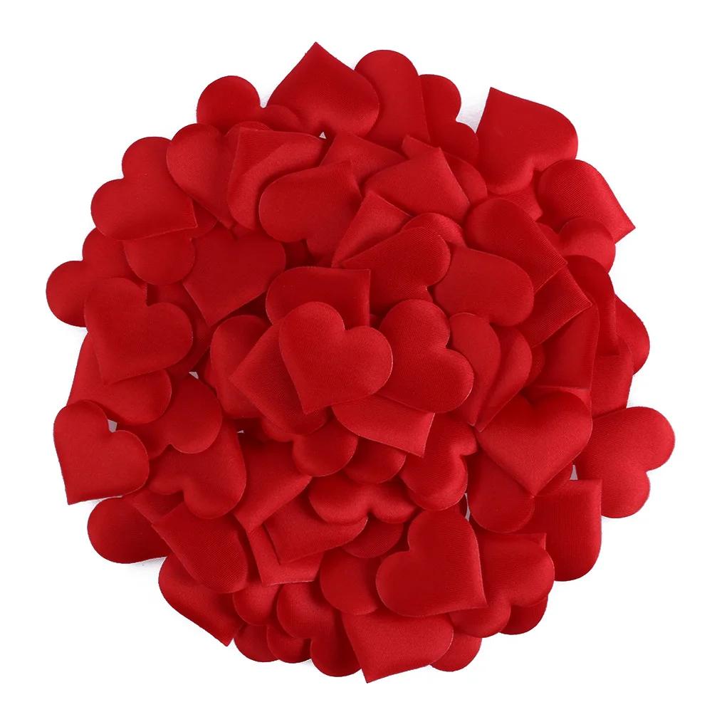 100 Stück/Los Stoff Liebesherz Schwamm Rosenblätter DIY Hochzeitsfeier Dekorationen Valentinstag Geburtstag Zubehör Handgemachtes Bastelmaterial