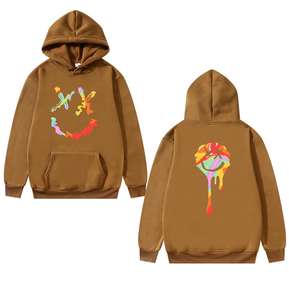 Новая хлопковая толстовка унисекс с принтом счастливой улыбки, повседневный пуловер большого размера, популярная уличная одежда, модный свитшот, одежда для пар 2XL