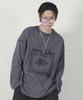 Deumakeu Square Graphic Stitch Long Sleeve T-Shirt Charcoal